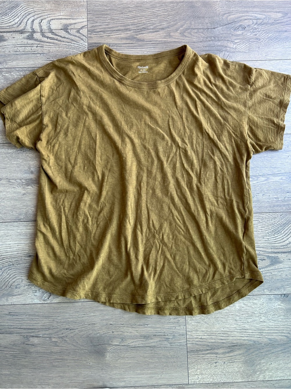 Madewell Short Sleeve Crew Tee in Olive Brown